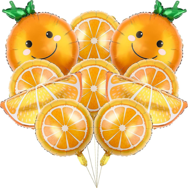 10 stykker orange citrusfolieballon tegneserie frugt aluminiumsfolieballoner Fødselsdagsballoner til temafødselsdagsfestindretningsartikler
