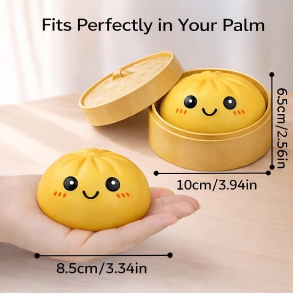 Dumpling Squishies Mystery Box, Mjuk Dumpling Stressavlastande Sensorisk Leksak för Vuxna Yellow Smile