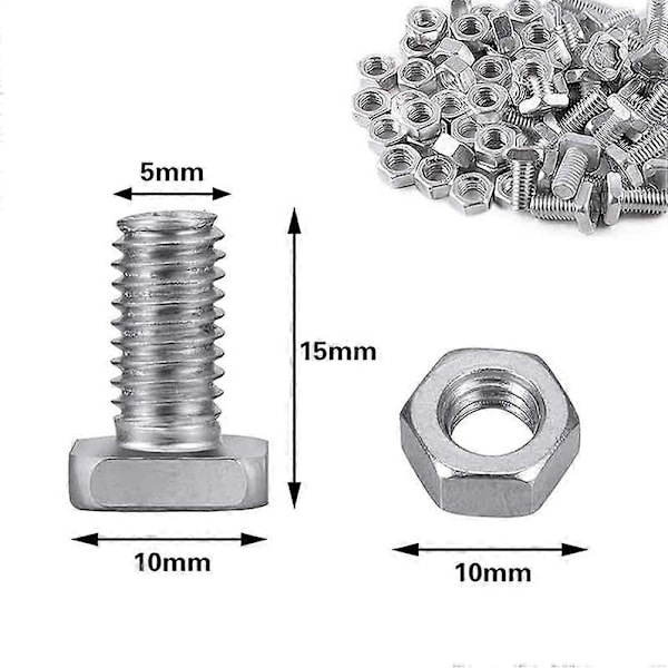 50 st Aluminiummuttrar Set Växthus Rostfria Muttrar för Uteplats Växthustillbehör