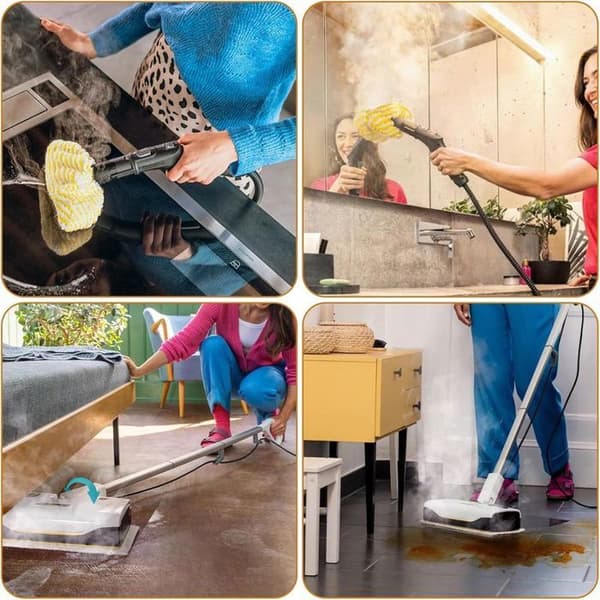 Erstatningskluter for Karcher Easyfix SC1 til SC5, sett med 6, mikrofiberhetter for damprensere, moppetilbehør