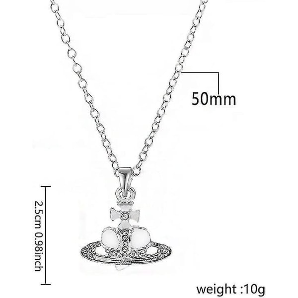 Saturnus Planet Halsband Kärlek Hjärta Saturnus Planet Hänge Choker Halsband Stud Örhänge Halsband För Kvinnor Dam Charm Syster Flickvän Bröllop Födelsedag