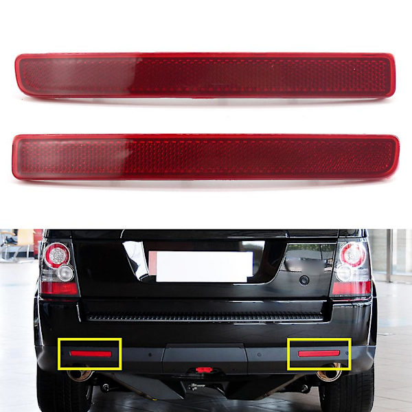 1 Par Bakre Stötfångarreflektor Röd Lins Varningsremsa För Land Rover Discovery 3 Discovery 4 Range Rover Sport Xff500030