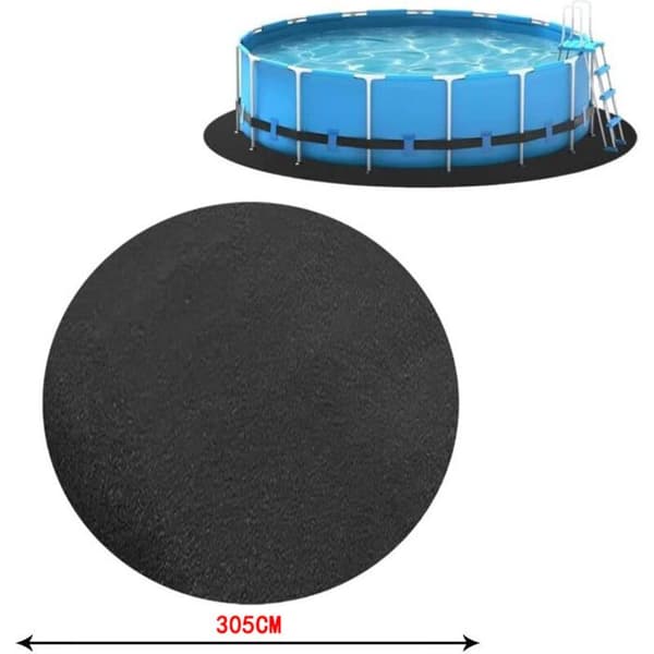 Poolunderlag – Overjordisk poolmåtte – Rund poolmåtte (punkterings-/ridsebeskyttelse) – Diameter 3,05 m