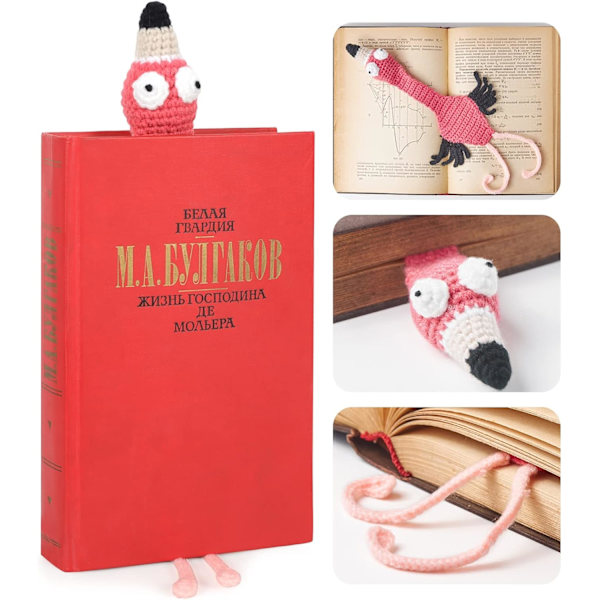 Virkade bokmärken Födelsedagspresenter Lärare Julgåvor för kvinnor Julstrumpa Fyllmedel Mors dag Alla hjärtans dag Lärarapprecieringspresenter Flamingo