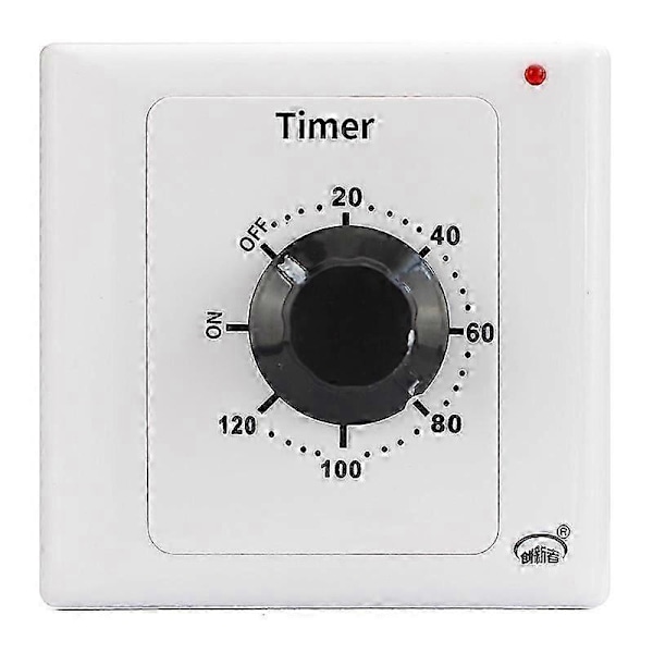 120 Min Timer Switch, AC 220V 15A Intelligent Mekanisk Nedräkningstimer Uttag Tidbrytare 86 Panel Timer Kontrollknapp