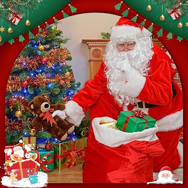 Tomteluvor Tomte Skägg och Tomte Peruk Jul Dekorationer Jul Tomteluva Skägg och Peruk Set för Vuxna Familjefest Presenter Fancy Nyhet Kostym Klänning 3x Santa Beards