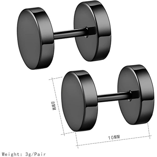 Prikk øredobber, høypolert kirurgisk stål skrue flat bakplate øredobber for kvinner menn pakke med 5 par (3mm/4mm/5mm/6mm/8mm alternativ)