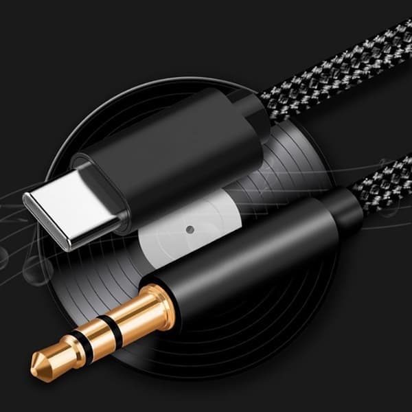 Aux-kaapeli Type-C USB-C - 3,5 mm liitin matkapuhelintarvikkeisiin Silver