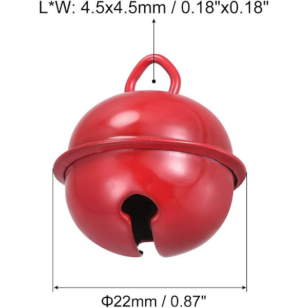Jingle Bells, 22mm 48 kpl käsityökellon DIY-joulukoristeluun, musiikilliseen juhliin, kotiin, festivaaleille, häihin Red