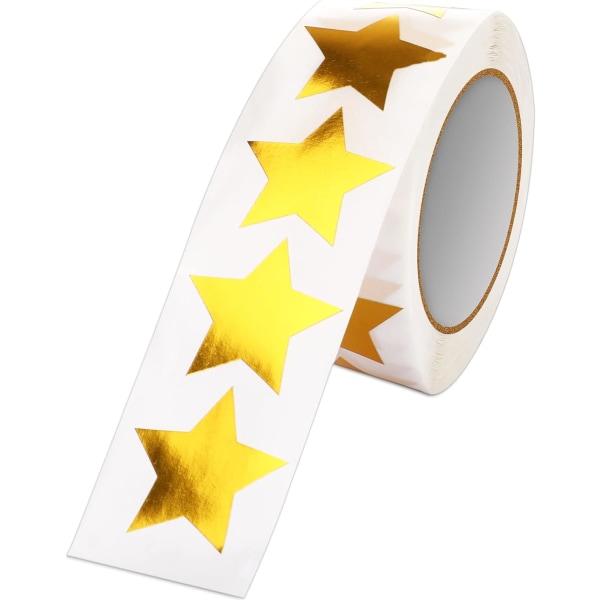 1 tums holografiska guldstjärniga klistermärken för barn Belöning Metalliska foliestjärnetiketter 500 st stjärnor klistermärke för gör-det-själv-hantverk klassrumslärare