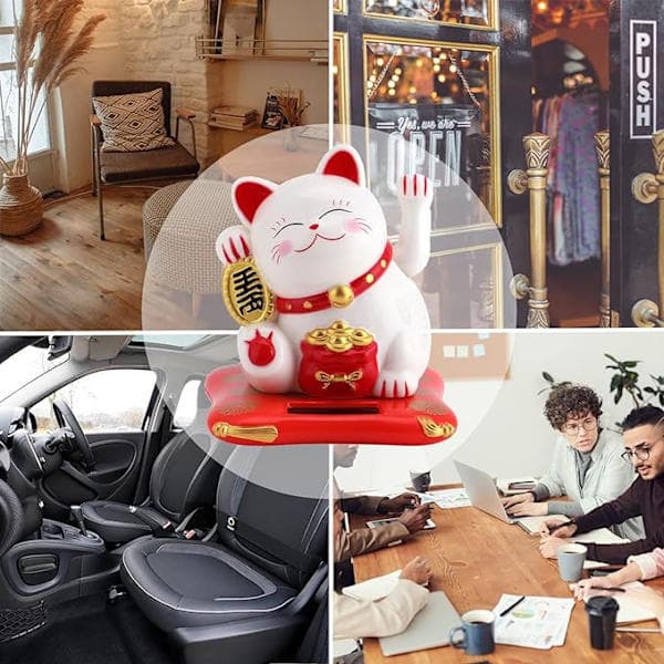 Lyckokatt, Maneki Neko Solcellsdriven Mini Japansk Katt