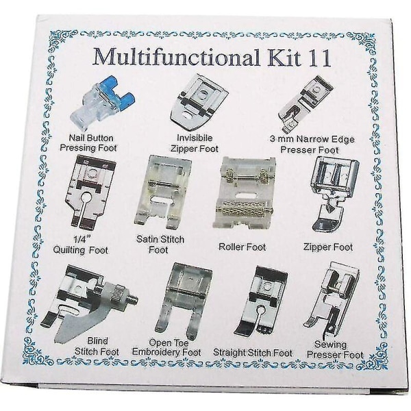 Kp19044 11stk Trykfod Symaskine Kit Husholdning Diy Reservedele Tilbehør Passer Til Brother Singer Janome Symaskine
