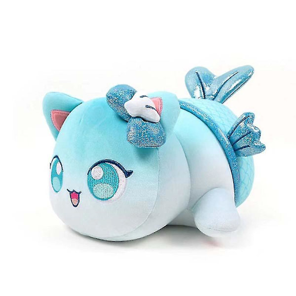 Aphmau Meows Katt Plyschleksak - Mjuk Meemeow Fylld Donut Katt, Kawaii Pommes Frites Och Cheeseburger Mat Plyschdocka - Perfekt Julklapp mermaid cat