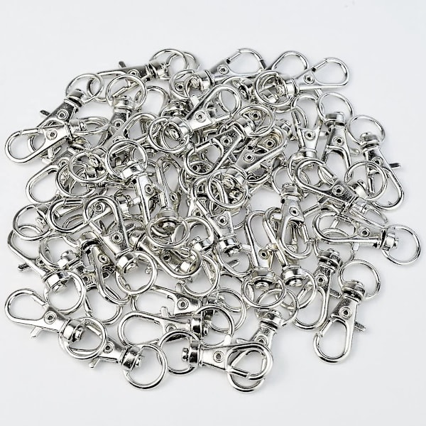 50 stk Swivel Clasps Lanyard Snap Hook, metall Swivel Lanyard Snap Hook Hummerklospenne Sølv