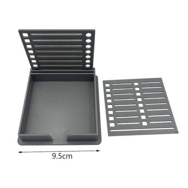 Sticky Note Holder med Skabelon Sticky Note Template til Kontor Skrivebord Hjem Sort Grey 9.5cmx9.5cm