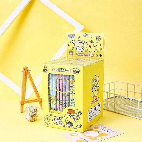 12-144 Sanrio pyyhittävä geelikynä Hellokitty Melody Kuromi Cinnamoroll kuulakärkikynä A7 Erasable black144pcs