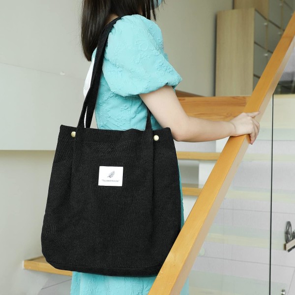 Manöverväska Handväskor för damer Handväskor med stor kapacitet Shoppingväska (svart)