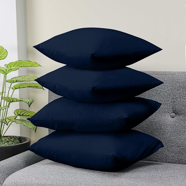 Tyynynpäälliset 4 kpl - Normaali koko 50x75 cm - 100% Harjattu Mikrokuitu Tynynpäälliset Kirjekuorilukolla - Ryppy-, Haalistumis- ja Tahrankestäviä Tynynpäälliset Navy blue 50 X 75 (Pack of 4)