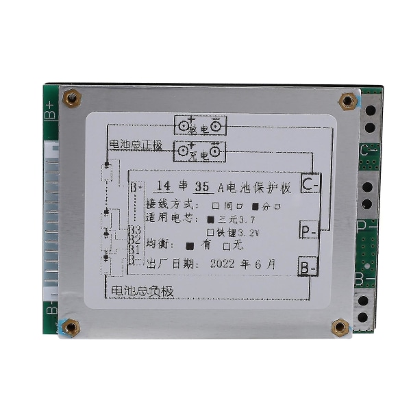 Bms 14s 52v 35a Li-ion Lithium Batteri Oplader Beskyttelse Board Batteri Bms Board Med nce Func
