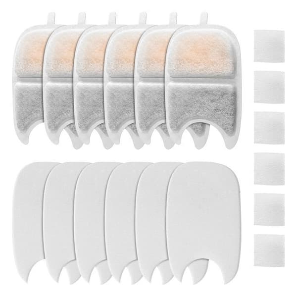 6-pack kattvattenfontänfilter – ersättningsfilter för FEELNEEDY YPD-C004 fontän