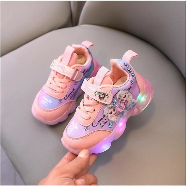 Princess Children Light Shoes Girls Children Led Casual Sneakers - 22