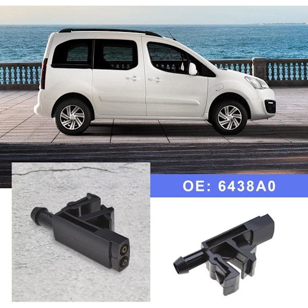 eMagTech 4-osainen sarja auton tuulilasin tuulilasinpyyhkimen pesusuuttimet 6438A0 643889 Yhteensopiva 406 605 Berlingo Partner -auton varaosien kanssa