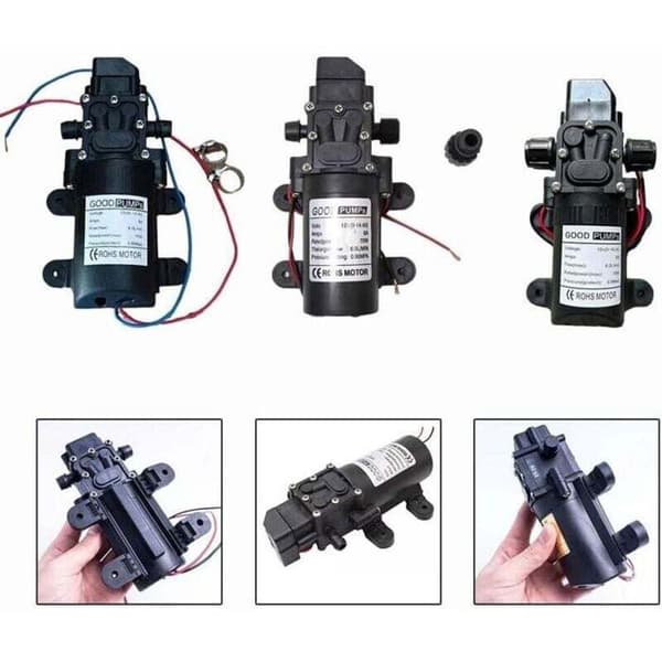 Högtrycksvattenpump - LUSKYKA® - 130 psi tryck - 12V DC - Membranpump - Självsugande