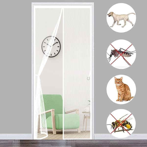 CDQ Magnetisk dörr för myggnät 120x210 cm, vit
