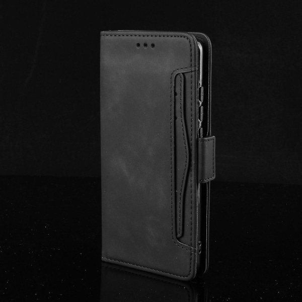 Yhteensopiva Nokia 8.3 cover kanssa, säädettävä irrotettava korttipidike Magneettisesti suljettava nahkainen case Black A