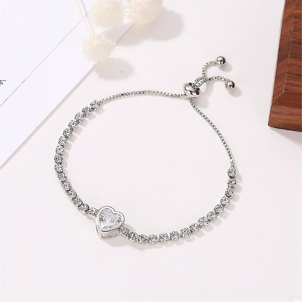 Wekity Zirkonarmband, Mode Armband, Enkelt och Fräscht Diamantarmband för Flickvän