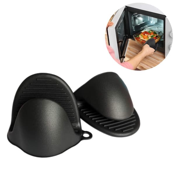Ovnvanter silikone grydelapper 2-pak Sort