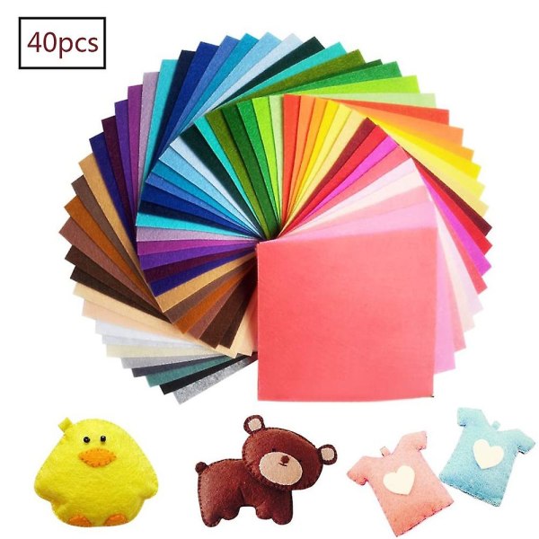 Farverigt filtstof 60 farver Farverige filtplader 20 X 30 Cm Håndværksfiltfiltark Polyesterfiltstof Gør-det-selv-stof Filtpladesæt Farverigt