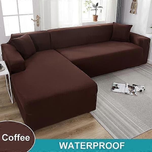 Vattentätt sofföverdrag för vardagsrum, elastiskt L-format hörnsofföverdrag, sofföverdrag för soffa coffee 3 Seater 190-230cm