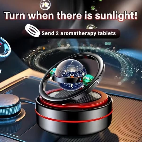 Soldriven billuftfräschare/aromaterapi instrumentbräda diffuser – eterisk olja diffuser – inredning