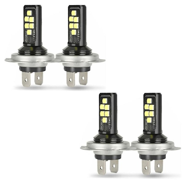 4x H7 Led -ajovalot lähivalot polttimot 60000lm 6000k 220w viileä valkoinen