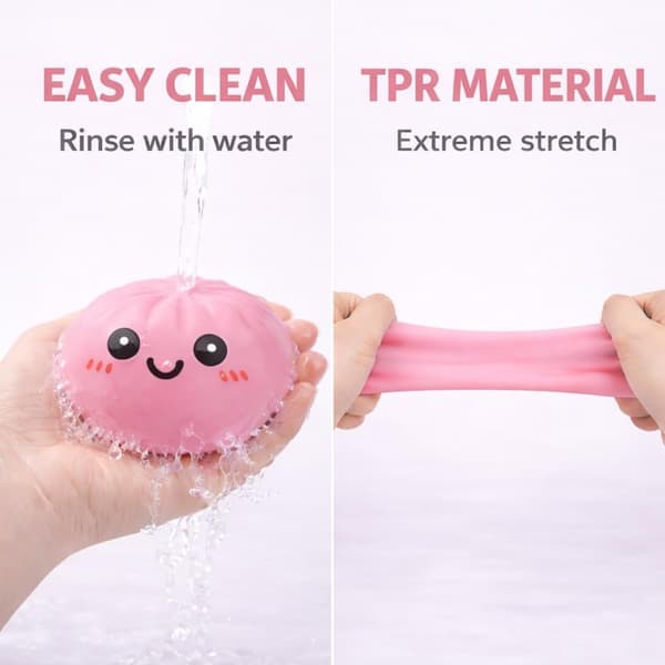 Dumpling Squishies Mystery Box, Myk Dumpling Stressavlastende Sensorisk Leketøy for Voksne Pink Smile