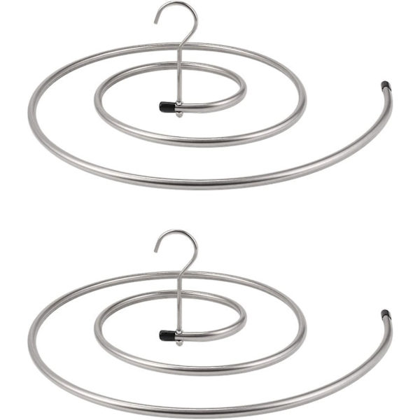 2 stk tørkestativ for klær i rustfritt stål, klesholder i spiralform for tepper, sengetøy, gardiner (sølv)