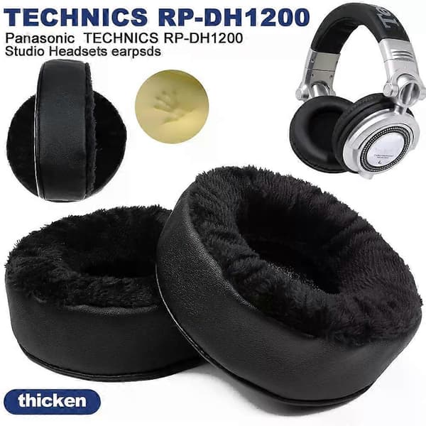 FSW Øreputer for Panasonic TECHNICS RP-DH1200 erstatning Øreputer hodetelefoner Mesh stoff Memory Covers Svamp Mykt Protein D