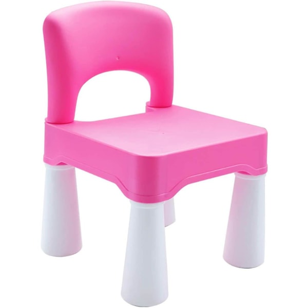 Plast barnestol, barnestol blå med setehøyde på 43 cm for innendørs og utendørs, slitesterk og lett