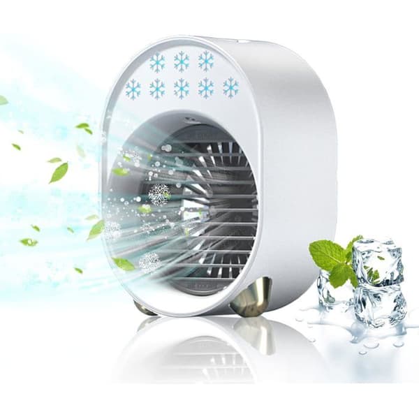 Mini bærbar aircondition - Attraktivt design - Fordampningskøling - Stille ventilator - USB genopladelig