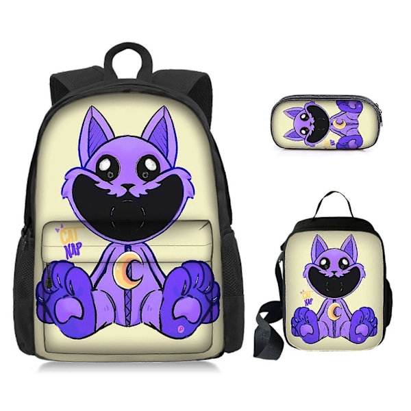 Ny Poppy's Playtime Kapitel 3 Smiling Critters Printet Rygsæk Tre-Delt Sæt Style 2