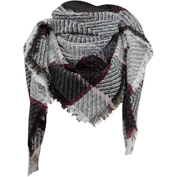 Dames Efterår Vinter Sjal Klassisk Tassel Plaid Sjal Varmt Blødt Chunky Stort Tæppe Wrap Sjal Sjal Cirkel Sjal Wrap (Hvid)