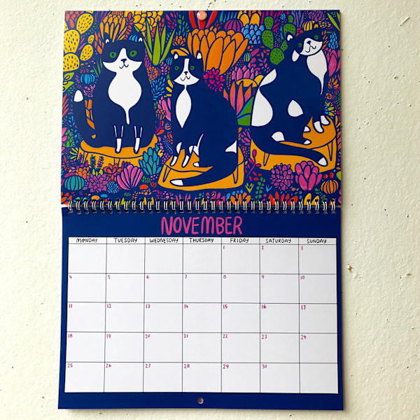 2024 Kitty Kalender | 2024 Vægkalender | Kattekalender | 2024 Vægplanlægger 2024