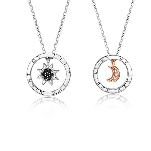 BFF Halsband för 2 - Sol och Måne Hängsmycke Halsband Bästa Vänner Halsband Vänskap