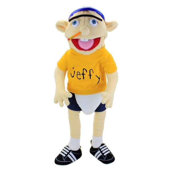 60cm Jeffy Hat Hand Puppet Jeffy Plush Cosplay Toy Game Stuffed Doll Kids Gifts