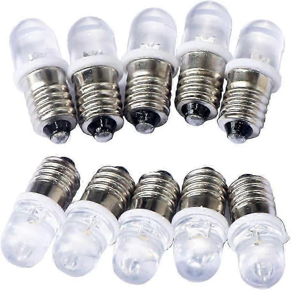 10 stk. E10 12V Spot LED Pærer Varm Hvid