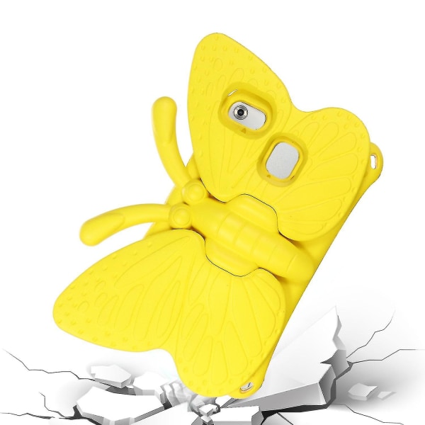 Butterfly Samsung Galaxy Tab A7 Lite 8.7 T220/t225 2021 Fodral, Barnvänligt, Eva Mjukt Skummaterial, Tjocka Fyra Hörn, Kameraskydd, Stöttåligt Yellow