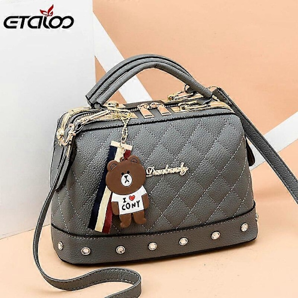 Dame Taske Luksus Håndtasker Dame Tasker Designer Crossbody Tasker Dame Lille Messenger Taske Dame Skuldertaske Bolsa Feminina 25x13x16CM gray