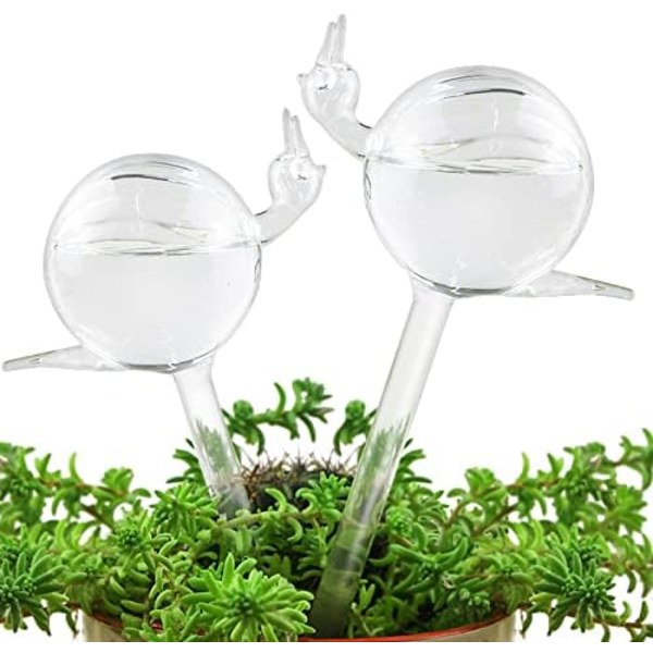 Plante-drypper, glas plantevandingskugle, automatisk plantevandingskugle, automatisk vandingssystem til indendørs og udendørs planter 2snails