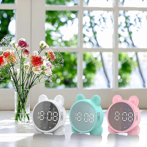 Digitala Väckarklockor, Bluetooth-högtalare, Väckarklocka Stereo LED-skärm Bluetooth Hem Barn Väckarklocka, grön Green